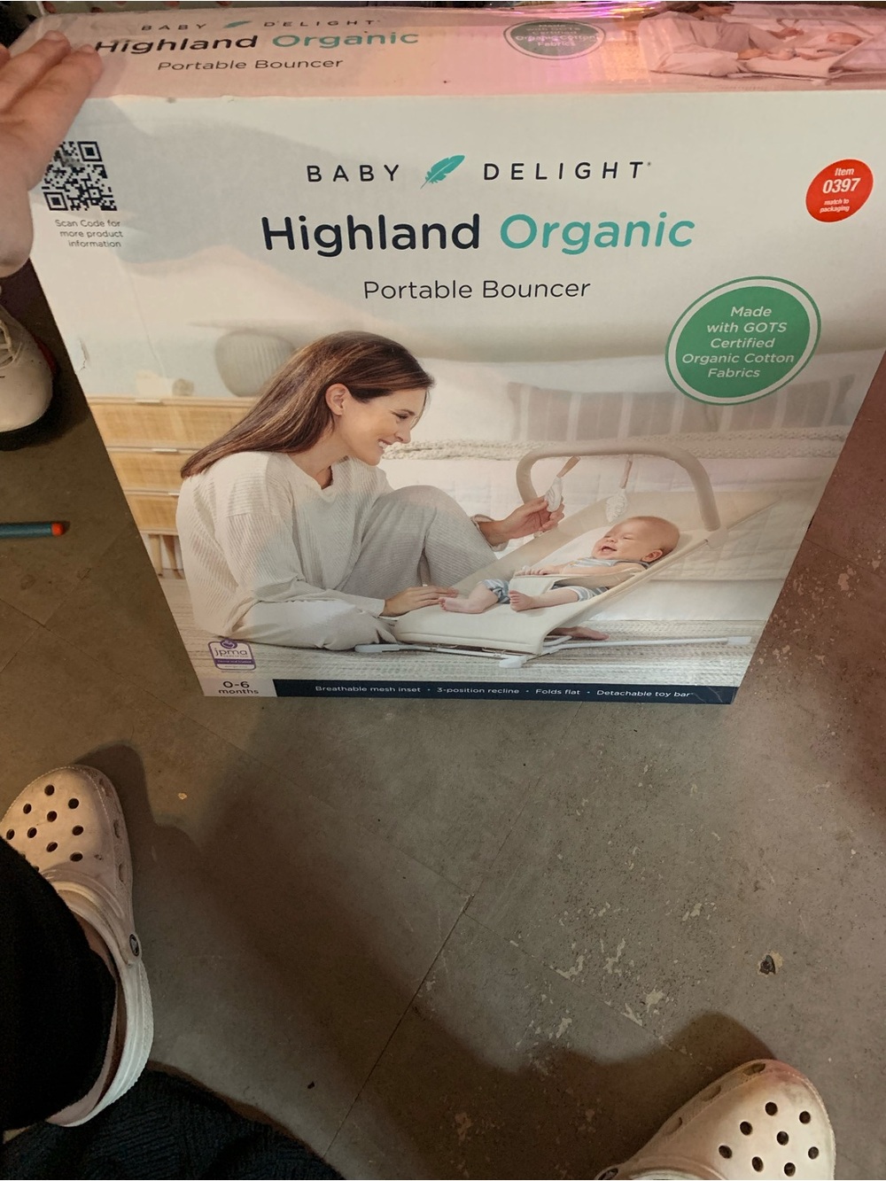 Highland Organic Portable Bouncer - Cream